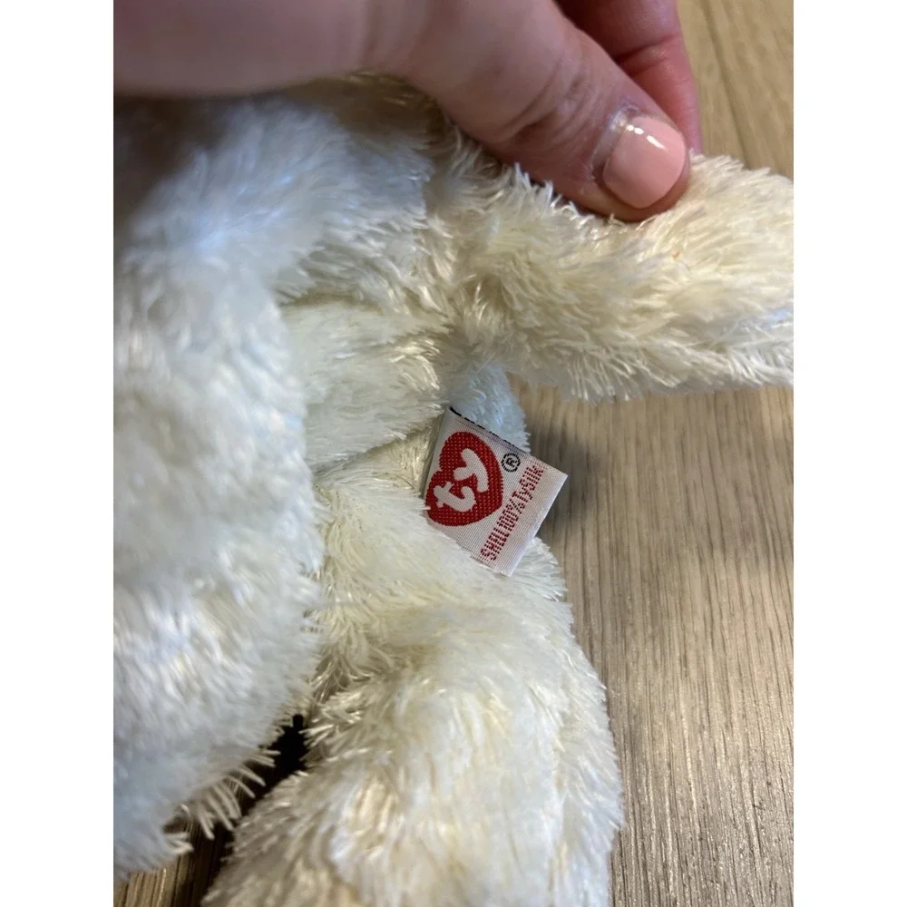 Tidbit Ty Classics Puppy Dog Plush Retriever Doodle Cream Ivory White 2001 Silk